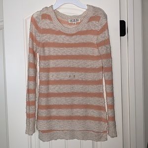 Pink Rose Coral and Beige sweater